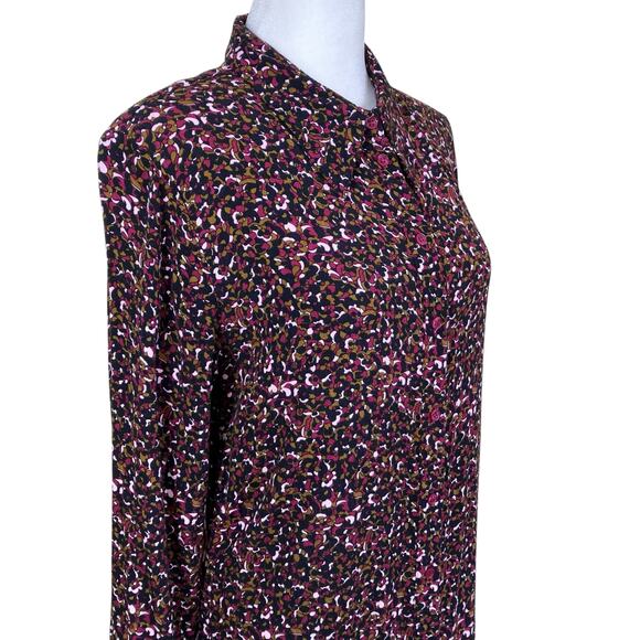 & Other Stories Sz 8 Micro Floral Midi Shirt Dress Moody Floral Print Button-up - Picture 7 of 16